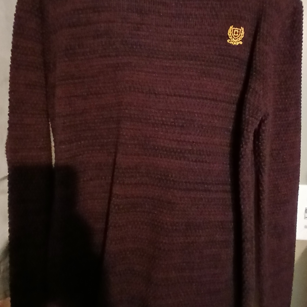 Chaps Brown Crewneck Sweater Knit Texture